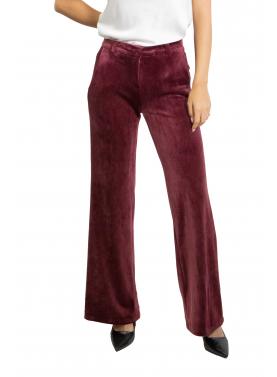 Pantalone palazzo in velluto liscio